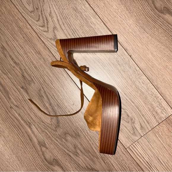 NWOT ZARA brown suede block heel sandals 70s - Picture 6 of 6